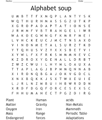 Alphabet soup Word Search - WordMint