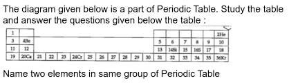 Study the extract of the Periodic Table given below and answer the  questions that follow. Give the alphabet corresponding to the elements in  question. DO NOT repeat an element. <img  src="https://doubtnut-static.s.llnwi.net/static/physics_images ...