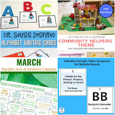 02.23 Dr. Seuss Alphabet Writing, Editable Periodic Table Templates, Acts  of Kindness, Community Helpers Theme