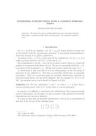 PDF) Invertible Substitutions with a Common Periodic Point