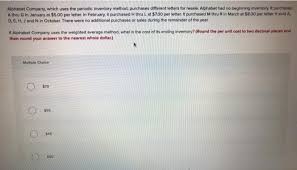 Solved Alphabet Company, which uses the periodic inventory | Chegg.com