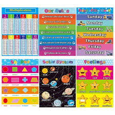 6 Sheets Silk-Like Educational Preschool Poster Teach Alphabet Numbers  Season Colors Shape And More 43X56Cm/16.9X22In For Nursery Homeschool  Kindergarten Classroom | Walmart Canada