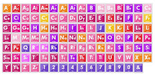 Art & Collectibles Clip Art yellow purples Periodic Table Letters Instant  Download and digital paper Pinks red Science Alphabet 100+ letters png's  orange